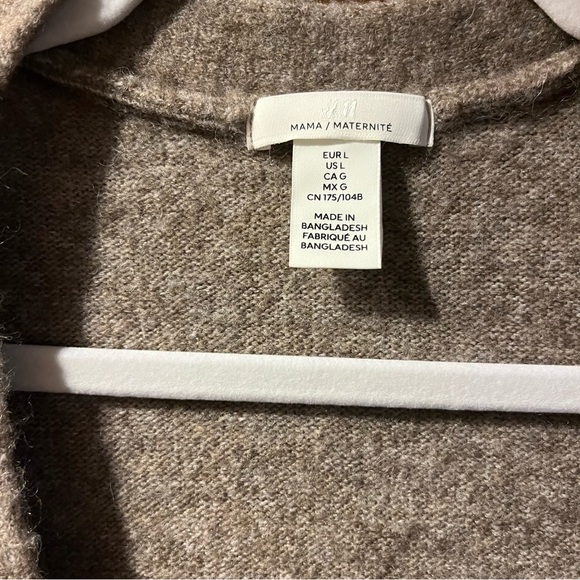 H&M Mama Maternity Wrap Front Cardigan Dark Beige Size L - Picture 3 of 5